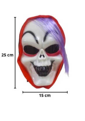 MASCARA PLASTICA CAVEIRA C/ CABELO